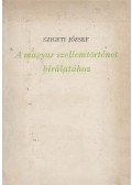 Szigeti József - A magyar szellemtörténet bírálatához
