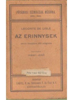 Lisle, Leconte De - Az erinnysek, Budapest 0 antikvár könyv