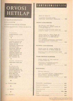 Trencséni Tibor - Orvosi hetilap 126. évfolyam (I-II) Trencséni Tibor - Orvosi hetilap 126. évfolyam (I-II), 1985 antikvár könyv