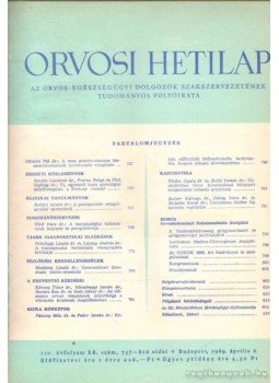 Trencséni Tibor - Orvosi hetilap 110. évfolyam (I-IV) Trencséni Tibor - Orvosi hetilap 110. évfolyam (I-IV), 1969 antikvár könyv