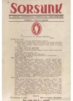 - Sorsunk 1942. 8. szám - Sorsunk 1942. 8. szám, Pécs 1942 antikvár könyv