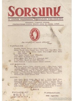 - Sorsunk 1944. 8. szám - Sorsunk 1944. 8. szám, Pécs 1944 antikvár könyv
