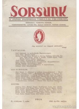 - Sorsunk 1942. 3. szám - Sorsunk 1942. 3. szám, Pécs 1942 antikvár könyv