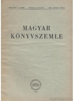 - Magyar Könyvszemle 1955. 1-2. szám - Magyar Könyvszemle 1955. 1-2. szám, Budapest 1955 antikvár könyv