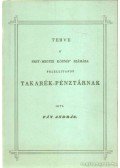 Fáy András - Terve a' pest-megyei köznép' számára felállítandó takarék-pénztárnak
