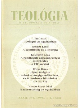 Vanyó László - Teológia XXXII. évf. 3-4. szám Vanyó László - Teológia XXXII. évf. 3-4. szám, 1998 antikvár könyv
