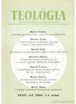 Vanyó László - Teológia XXXIV. évf. 3-4. szám Vanyó László - Teológia XXXIV. évf. 3-4. szám, 2000 antikvár könyv