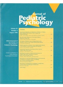 - Journal of Pediatric Psychology 1998 August - Journal of Pediatric Psychology 1998 August, 1998 antikvár könyv