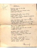Bányai Kornél - Szikince című vers kézirata