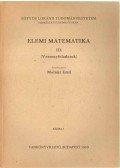 Molnár Emil - Elemi matematika III.