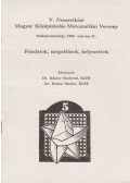 Dr. Kántor Sándorné,Dr. Kántor Sándor - V. Nemzetközi Magyar Középiskolás Matematikai Verseny - Székelyudvarhely, 1996. március 31.