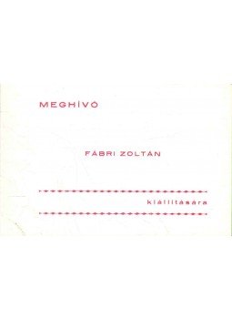  - Meghívó Fábri Zoltán kiállítására,  1987 antikvár könyv