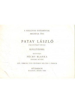  - Patay László festőművész kiállítása (meghívó),  1976 antikvár könyv