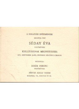  - Séday Éva festőművész kiállítása (meghívó),  1972 antikvár könyv