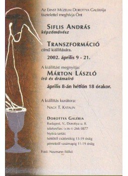  - Meghívó Siflis András Transzformáció című kiállítására,  2002 antikvár könyv