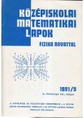 Hermann Péter,Lugosi Erzsébet (szerkesztő),Gajzágó Éva - Középiskolai matematikai lapok 1991/5. május