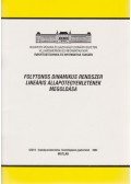 Dr. Szilágyi Béla (szerk.) - Folytonos dinamikus rendszer lineáris állapotegyenletének megoldása