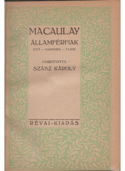 Macaulay - Államférfiak Macaulay - Államférfiak, Budapest 0 antikvár könyv
