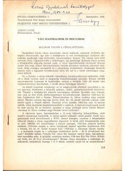 Jakus Lajos - Váci hajómalmok és molnárok (dedikált), Szentendre 1979 antikvár könyv