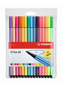  - STABILO Pen 68 rostiron filctoll 15 db-os készlet 10+5 NEON szín, null 2015 antikvár könyv
