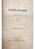 Gróf Széchenyi István - Politikai program
