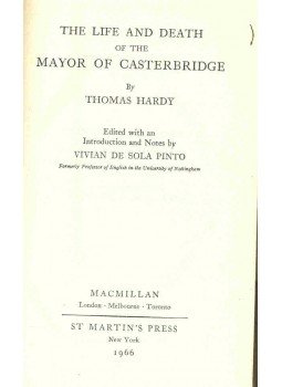 Thomas Hardy - The Life and Death of the Mayor of Casterbridge, null 1966 antikvár könyv