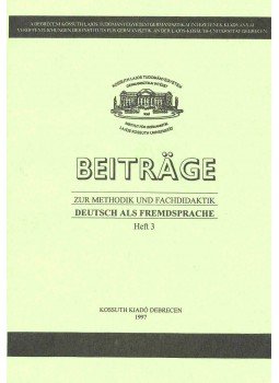  - Beiträge - Zur Methodik und Fachdidaktik  - Deutsch als Fremdsprache Heft 3, null 1997 antikvár könyv