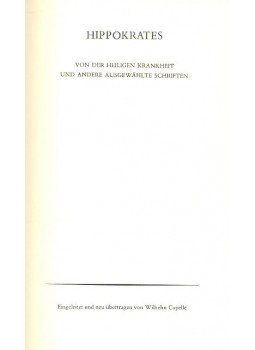 HIPPOKRATES - Von der Heiligen Krankheit und andere ausgewählte Schriften HIPPOKRATES - Von der Heiligen Krankheit und andere ausgewählte Schriften, null 1966 antikvár könyv