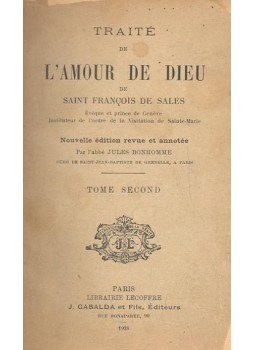 SAINT FRANCOIS DE SALES - Traite de l'amour de Dieu, null 1928 antikvár könyv