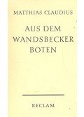 Claudius, Matthias - Aus dem Wandsbecker Boten