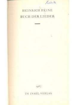 Heine, Heinrich - Buch der Lieder Heine, Heinrich - Buch der Lieder, null 1967 antikvár könyv