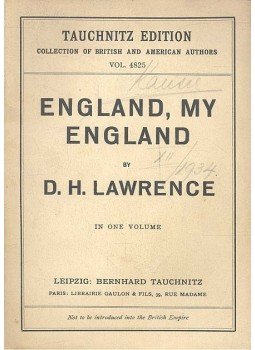 LAWRENCE, D.H. - England, My England LAWRENCE, D.H. - England, My England, null 1928 antikvár könyv