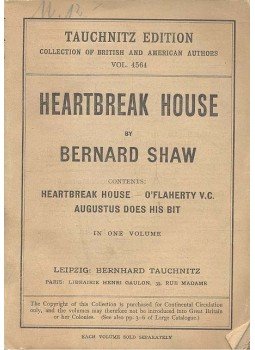 Shaw, Bernard - Heartbreak House Shaw, Bernard - Heartbreak House, null 1921 antikvár könyv