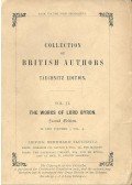 BYRON, GEORGE GORDON - The Works of Lord Byron in Five Volumes - Vol. IV.