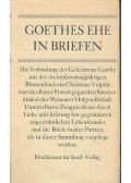 GRÄF, HANS GERHARD von - Goethes Ehe in Briefen