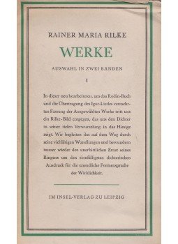 Rainer Maria Rilke - Werke I. Rainer Maria Rilke - Werke I., Leipzig 1953 antikvár könyv