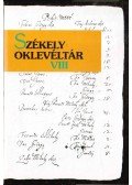 Demény Lajos - Székely oklevéltár VIII.