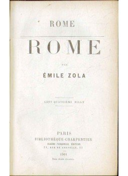 Émile Zola - Rome Émile Zola - Rome, Párizs 1901 antikvár könyv