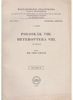 Soós Árpád - Poloskák VIII. - Heteroptera VIII., Budapest 1963 antikvár könyv