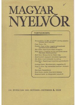 Lőrincze Lajos - Magyar Nyelvőr 116. évf. 1992/4. Lőrincze Lajos - Magyar Nyelvőr 116. évf. 1992/4., Budapest 1992 antikvár könyv