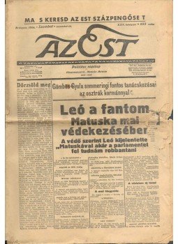 Miklós Andor - Az Est 1934. november 10. (XXV. évf. 253. szám) Miklós Andor - Az Est 1934. november 10. (XXV. évf. 253. szám), 1934 antikvár könyv