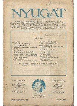 Ignotus - Nyugat 1926. augusztus 16. Ignotus - Nyugat 1926. augusztus 16., Budapest 1926 antikvár könyv