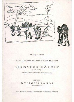  - Meghívó Kernstok Károly grafikáiból rendezett kiállításra,  1967 antikvár könyv
