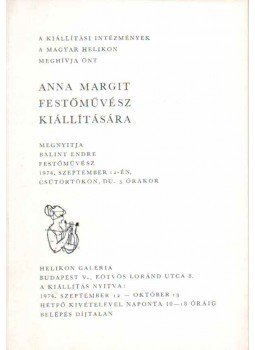 Frank János - Meghívó Anna Margit festőművész kiállítására,  1974 antikvár könyv