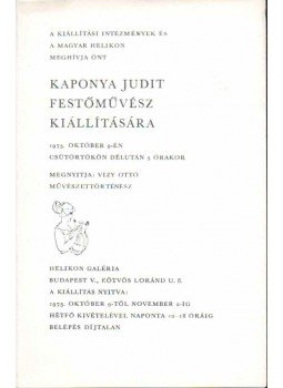 Ury Endréné - Meghívó Kaponya Judit festőművész kiállítására,  1975 antikvár könyv