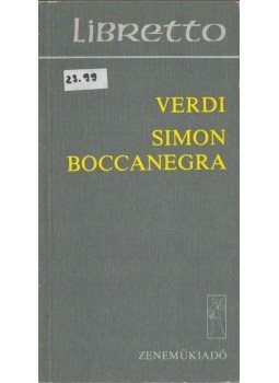 Verdi - Simon Boccanegra Verdi - Simon Boccanegra, Budapest 1980 antikvár könyv