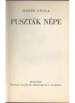 Illyés Gyula - Puszták népe Illyés Gyula - Puszták népe, Budapest 0 antikvár könyv