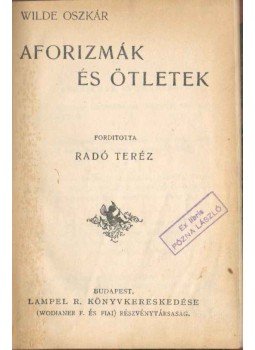 Wilde Oszkár - Aforizmák és ötletek, Budapest 0 antikvár könyv