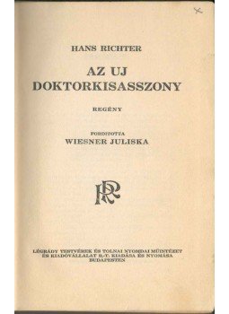 Richter, Hans - Az uj kisasszony,  1930 antikvár könyv