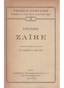 Voltaire - Zaire, Budapest 1901 antikvár könyv